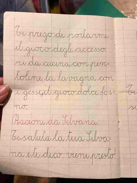 la mia letterina a Santa Lucia di quando avevo 7 anni