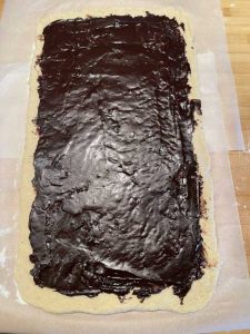 farcitura dell'impasto del Babka al cioccolato senza glutine