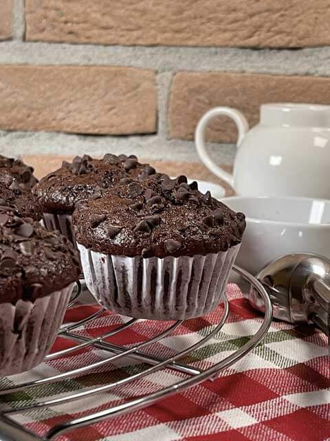 muffin al cioccolato senza burro morbidi e golosi