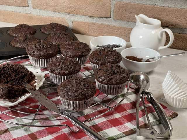 muffin al cioccolato senza burro per la colazione
