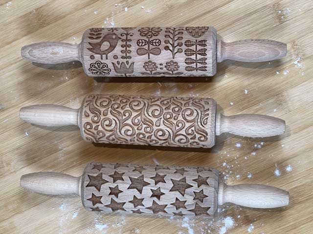 i miei 3 mattarelli decorati da usare con la pasta frolla perfetta