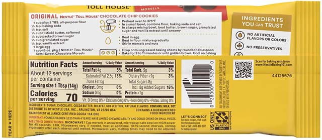 ricetta originale dei cookies di Nestlè