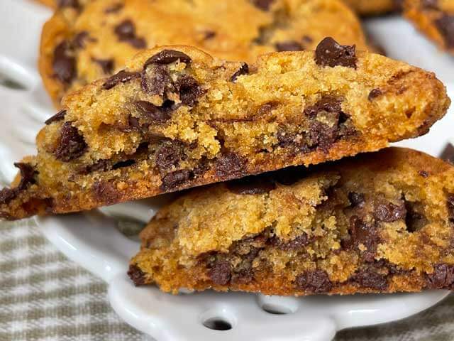 interno dei cookies vegani morbidi e chewy