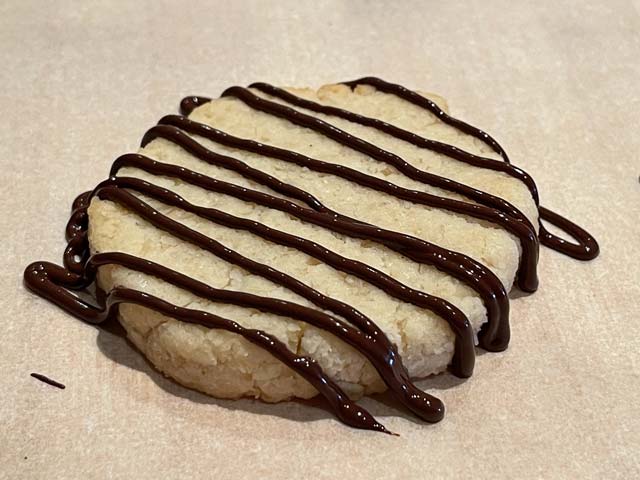 biscotti al cocco vegani decorati con cioccolato