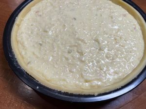 ripieno della pastiera senza glutine nel guscio di pasta frolla