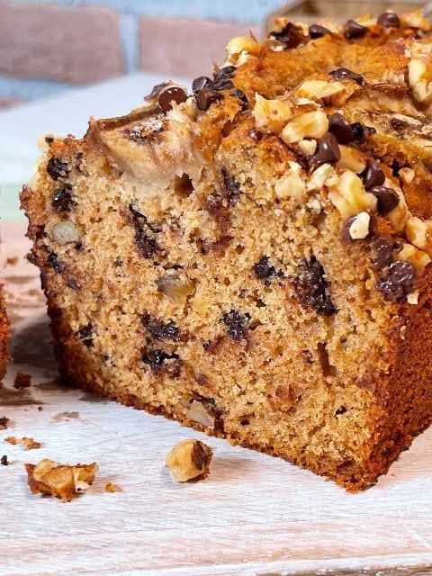 interno del banana bread light senza burro fragrante