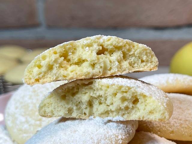 interno dei biscotti per colazione morbidi al burro