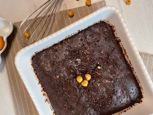 brownies al microonde cotti nella tortiera quadrata