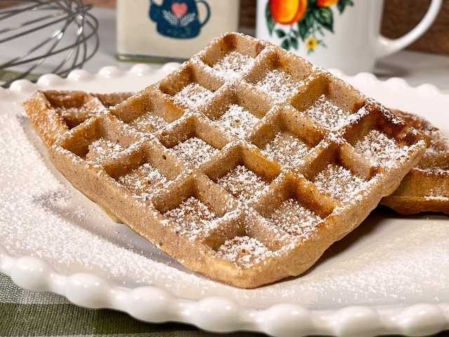 waffles senza glutine spolverati di zucchero a velo