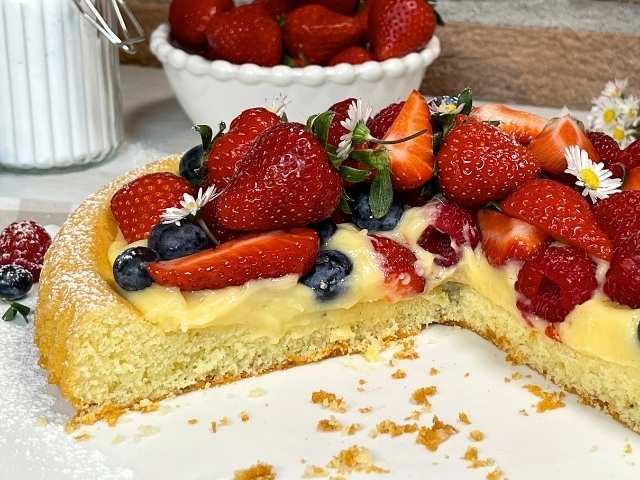 interno della crostata morbida senza glutine