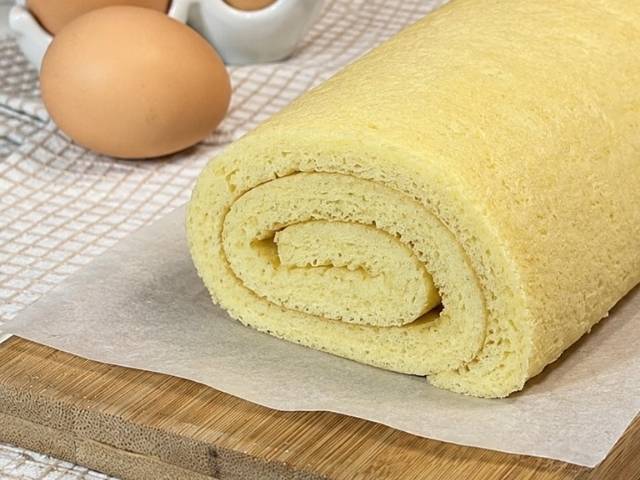 Dettaglio della pasta biscotto senza glutine arrotolata